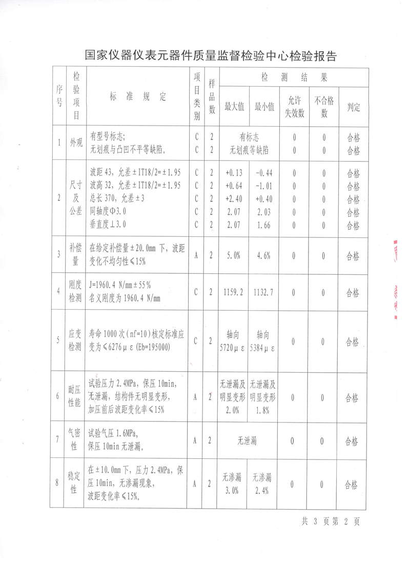 壓力管道原件【補償器】.種設備型式實驗報告